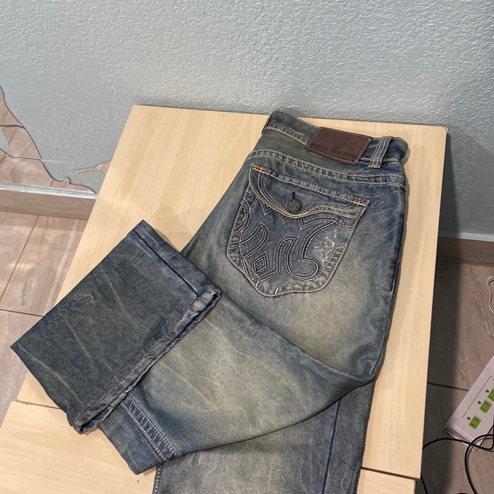 Mek denim , Cairo bootcut mens jeans. Medium wash